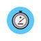 Stopwatch flat icon. Round colorful button, Chronometer circular vector sign, logo illustration.