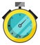 Stopwatch icon. Yellow timer clock. Deadline symbol