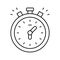 stopwatch playing time counting line icon vector illustration