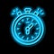 stopwatch playing time counting neon glow icon illustration