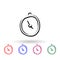 Stopwatch sketch style multi color icon. Simple thin line, outline vector of banking icons for ui and ux, website or mobile