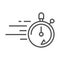 Stopwatch speed cargo shipping related delivery line style icon