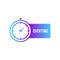 Stopwatch . stop watch timer with word `Overtime` flat vector icon for apps and websites
