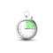 Stopwatch template with green timestamp, realistic vector illustration isolated.