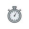 Stopwatch, timer, chronometer flat color line icon.