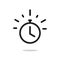 Stopwatch or timer with fast time count down icon vector, line outline chronometer symbol or pictogram