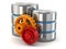 Storage administration concept. Database symbol and gears.
