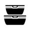 storage bowls kitchen cookware glyph icon vector illustration