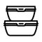 storage bowls kitchen cookware line icon vector illustration