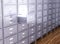 Storage cabinet. The open drawer from which the light shines, arhive