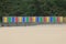 Storage Cabins with Colourful Doos at St Ives in Cornwall, England, UK