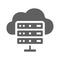 Storage, cloud, host icon. Gray vector graphics