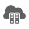 Storage, cloud, host icon. Gray vector graphics