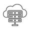 Storage, cloud, host outline icon. Line art vector