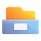 Storage documents folder icon, cartoon style