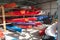 Storage of kayaks and boats in hangar