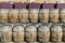 Storage of old barrels in a castle of Bordeaux vineyards
