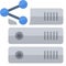 Storage server sharing networking icon image