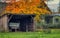 storage shed in the fall on a farm in Germany