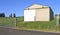 Storage shed in a field Oregon.