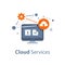 Storage solution, cloud services and technology, data exchange, online network concept