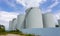 Storage tanks for petroleum products,Fuel oil tanker blue sky ba
