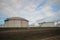 Storage terminal with crude oil tanks of Vopak in the port of Rotterdam