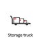 storage truck icon. Element of restaurant professional equipment. Thin line icon for website design and development, app