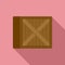 Storage wood crater box icon, flat style
