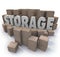 Storage Word Piles Cardboard Boxes Basement Locker