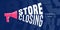 Store closing vector illustration, background with speaking-trumpet