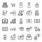 Store Management System Outline Icon Set