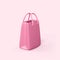 Store pink bag. Fashion shopping package