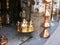 Store selling copper lanterns in khan el khalili old Cairo