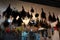 Store selling medicinal plants. Bunches of herbs suspended from the ceiling