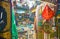 The store of Shia flags and banners, Tajrish Bazaar, Tehran, Iran