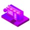 Store, shop, cafe. Vector isometric icon in gradient violet and pink colors. For e-commerce and retail design