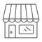 Store thin line icon, business and market