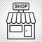 Store vector icon. Shop build illustration. Business concept sim