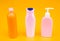 Store your shampoo, shower gel and lotion soap. Cosmetic packaging bottles. Refillable bottles