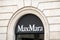 The storefront of the MaxMara boutique which sells luxury fashionable clothing for women in Sicily