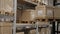 Storehouse modern forklift stack truck delivery boxes cardboard storage warehouse shelves. Forklift warehouse boxes