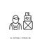 Storekeeper line icon. Storage worker. Editable vector illustration