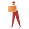 Storekeeper supplier box icon cartoon vector. Device vendor