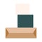 Storeroom icon or household equipment. Box. Must have symbol. Vector illustration in flat style