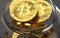 Storing Bitcoins in jar. Risky ways of storing cryptocurrencies. 3D rendering