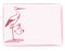 Stork with baby girl card vector