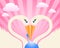 Stork and baby love symbol