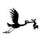 Stork baby simple icon