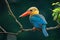 Stork-billed Kingfisher Pelargopsis capensis - tree kingfisher distributed in the tropical Indian subcontinent and Southeast